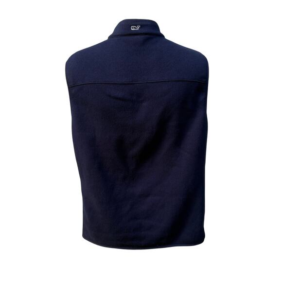 Vineyard Vines Fleece Vest Sz XL Navy Blue Pockets Full Zip Preppy Outerwear - Picture 5 of 10
